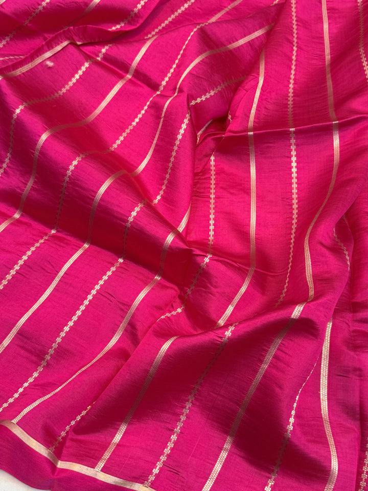 Rani Pink Pure Banarasi Handloom Silk Saree