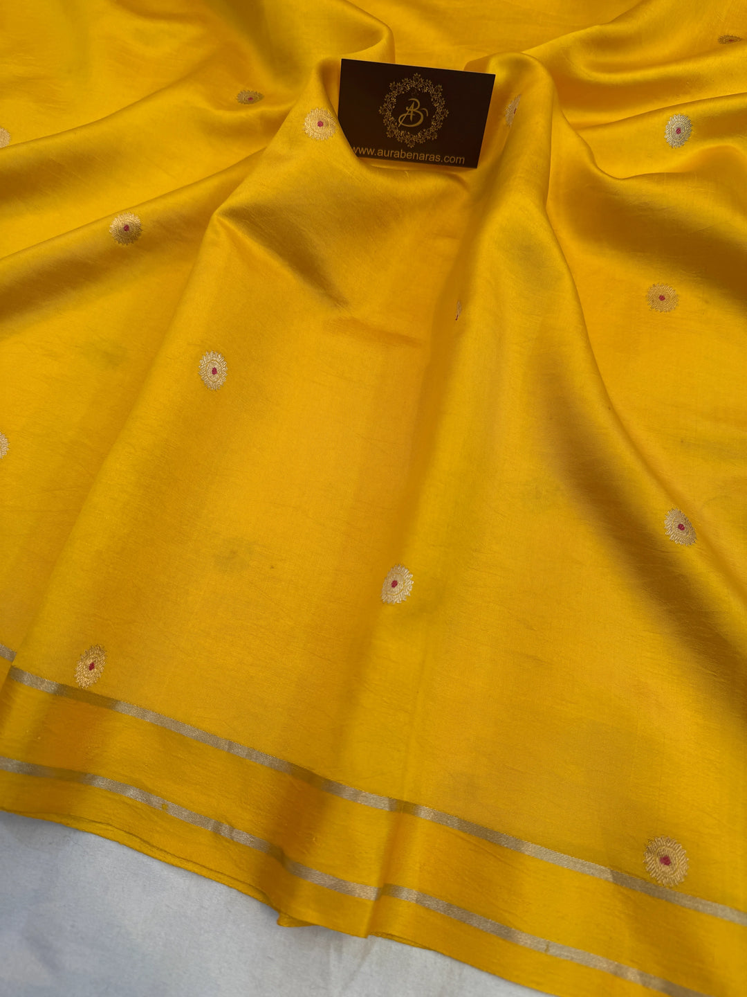 Yellow Pure Banarasi Handloom Silk Saree