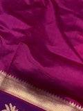 Wine Pure Banarasi Handloom Silk Saree - Aura Benaras