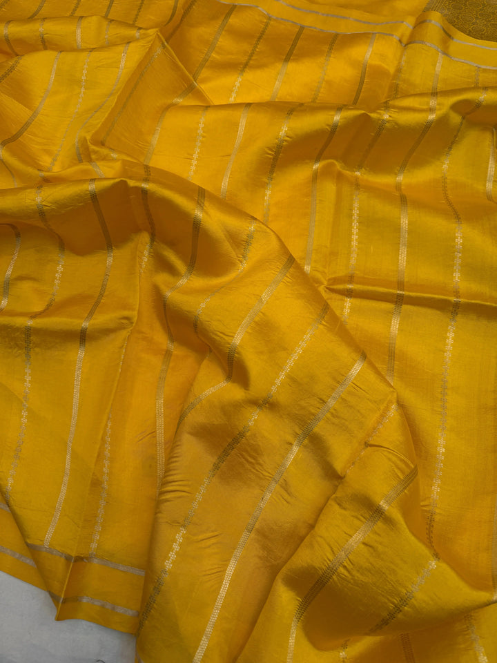 Yellow Pure Banarasi Handloom Silk Saree