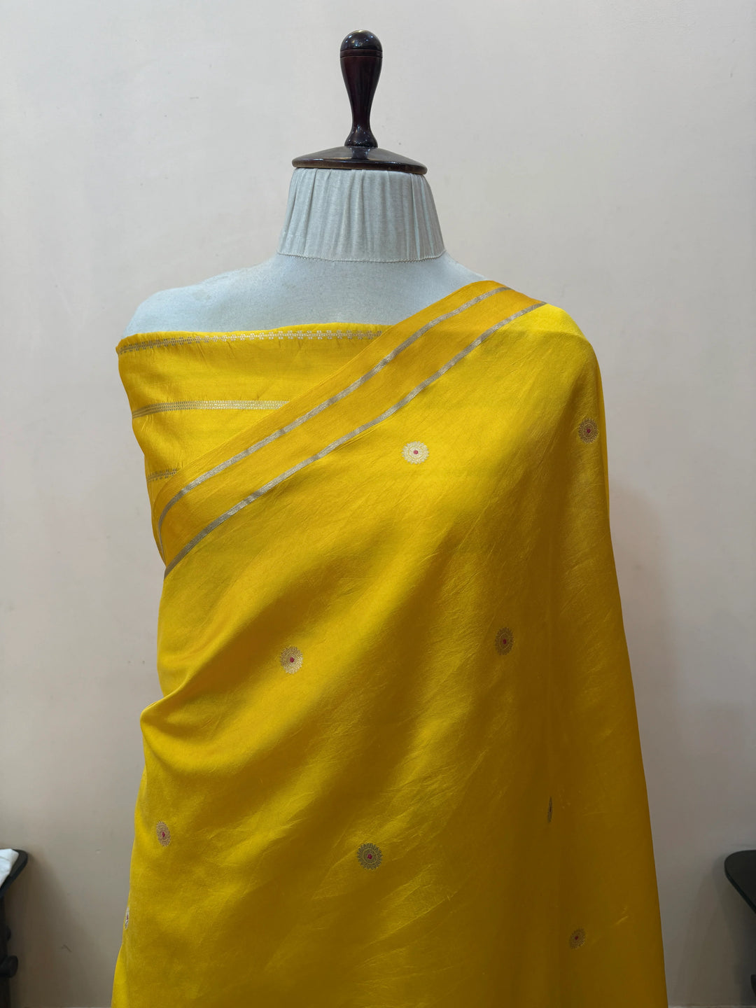 Yellow Pure Banarasi Handloom Silk Saree