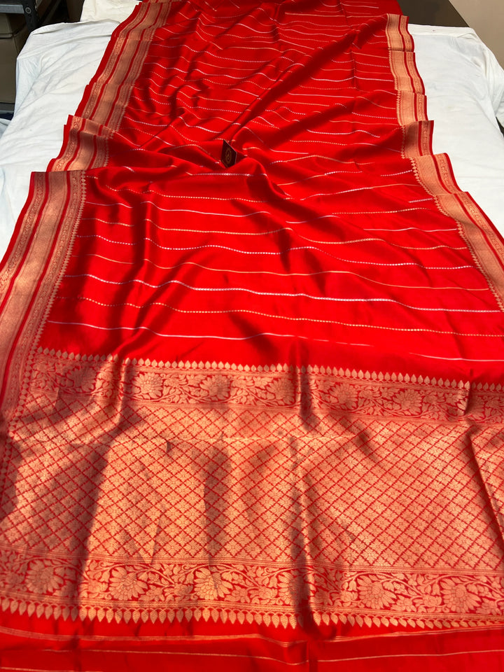 Red Pure Silk Handloom Banarasi Saree