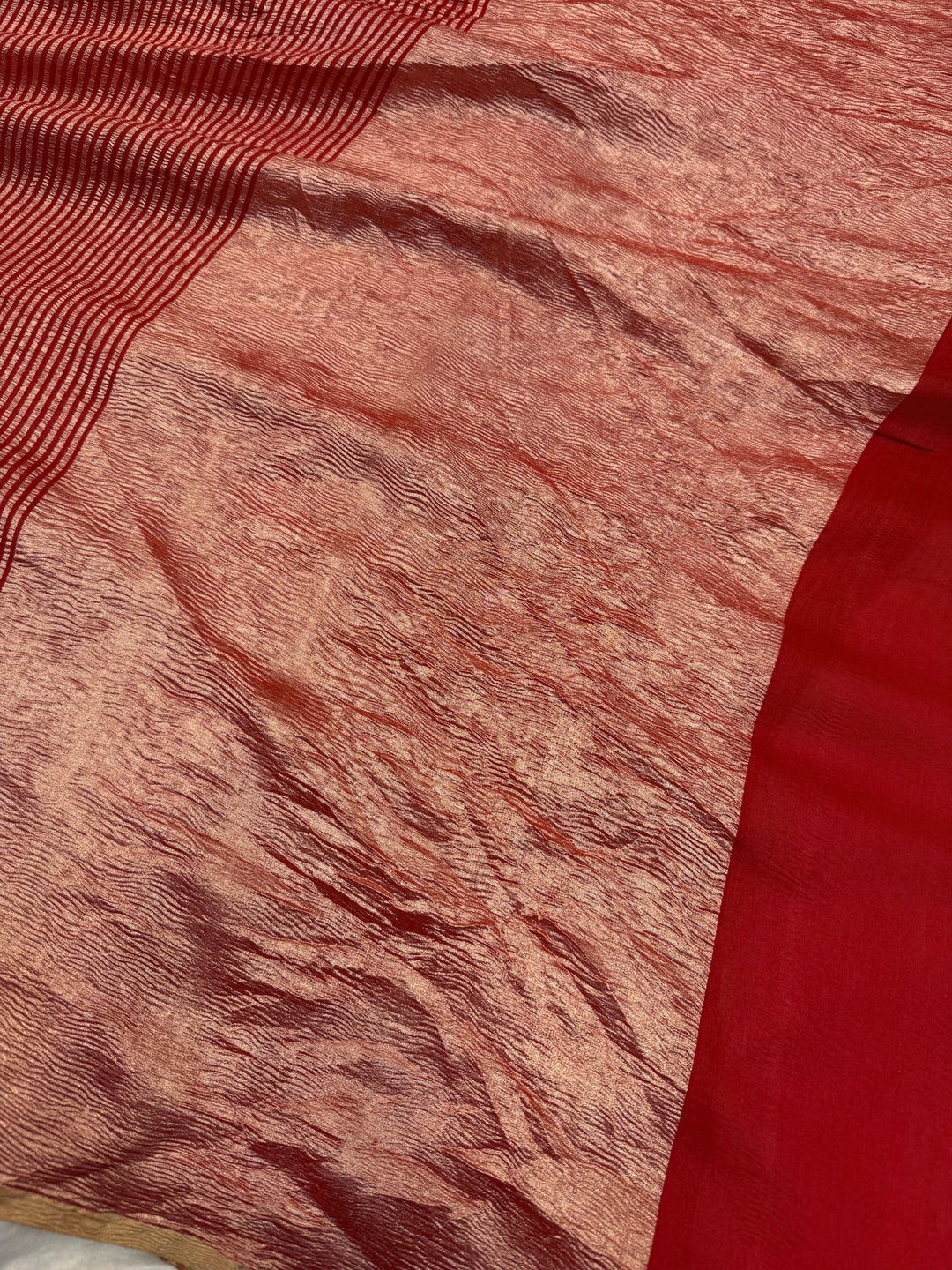 Red Moonga Silk Handloom Banarasi Saree