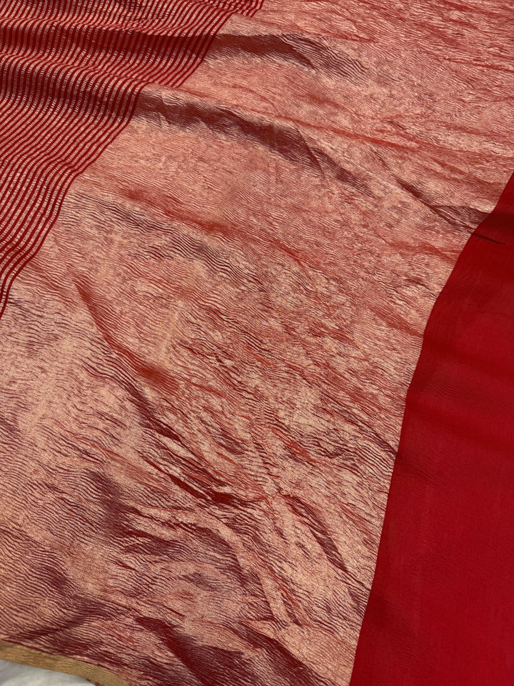 Red Moonga Silk Handloom Banarasi Saree