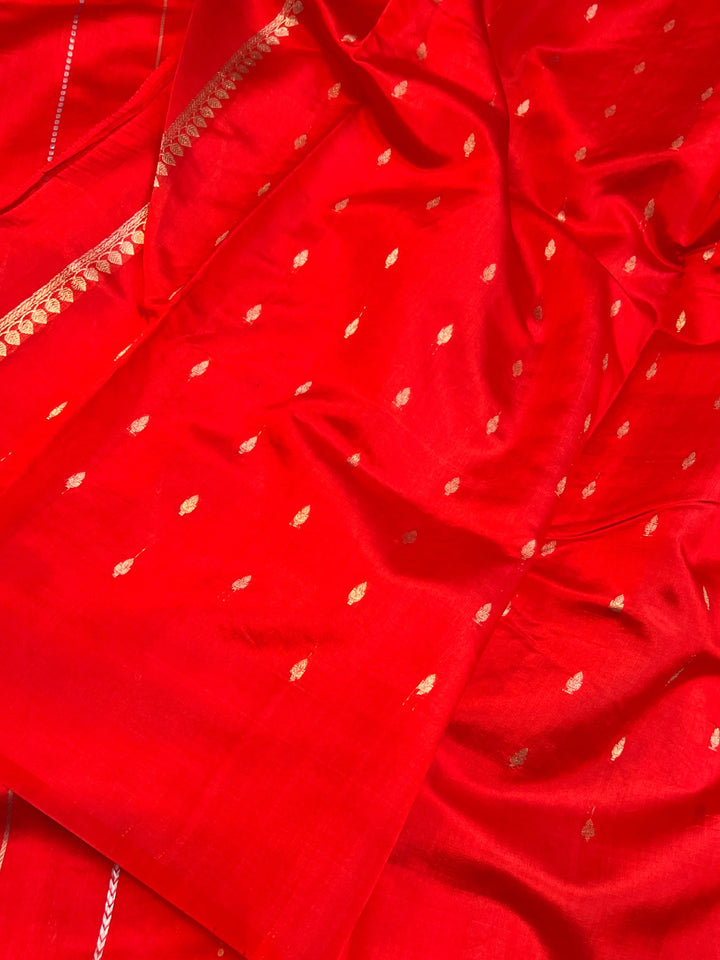 Red Pure Silk Handloom Banarasi Saree