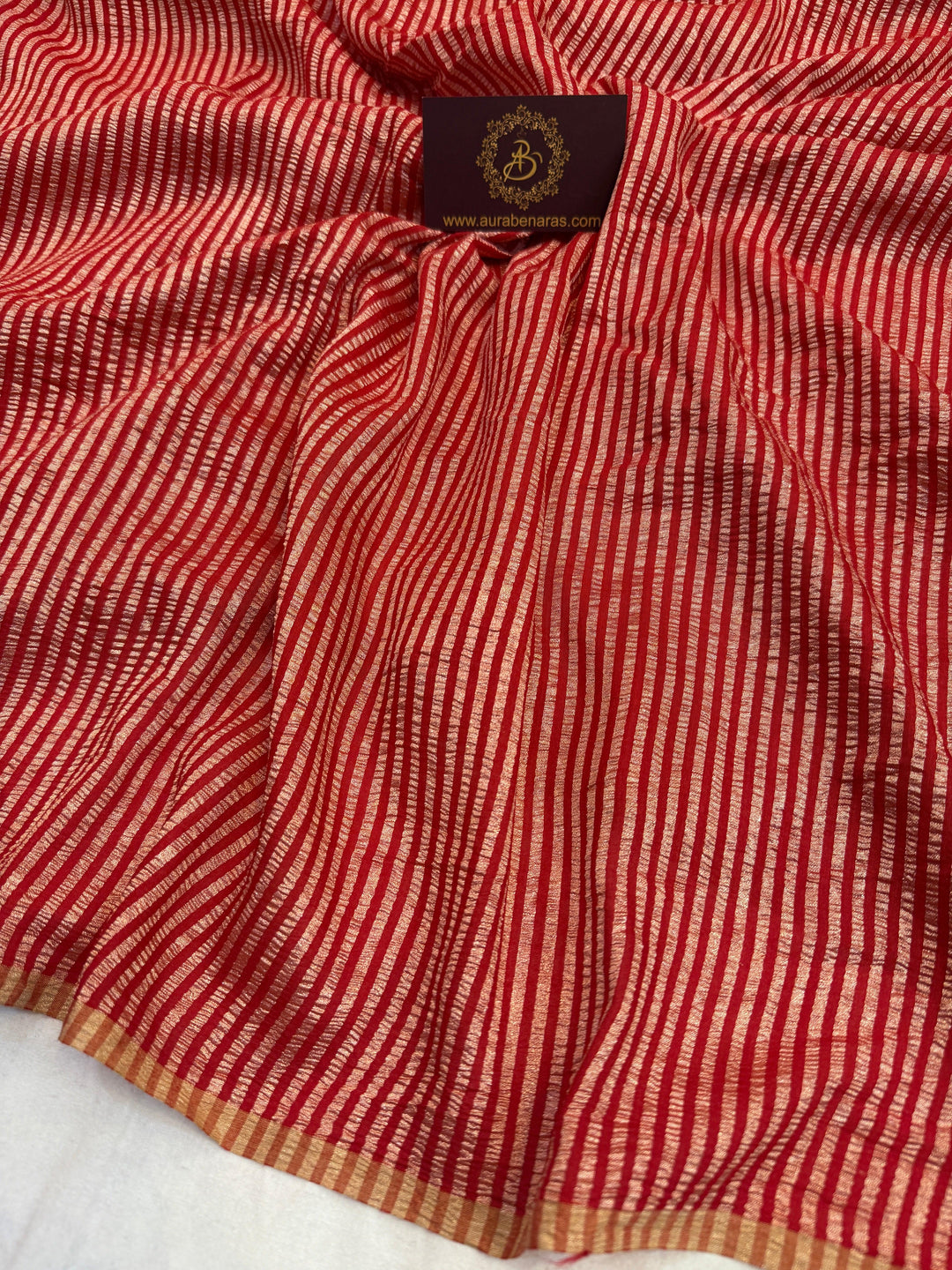 Red Moonga Silk Handloom Banarasi Saree