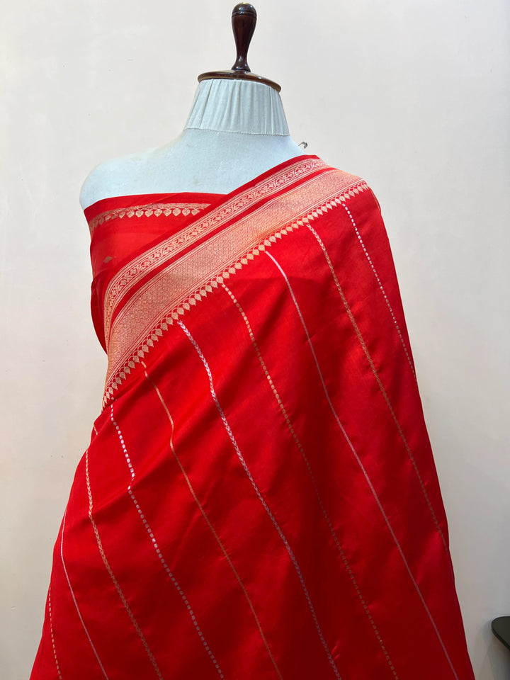 Red Pure Silk Handloom Banarasi Saree