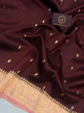 Brown Pure Banarasi Handloom Silk Saree - Aura Benaras