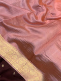 Brown Pure Banarasi Handloom Silk Saree - Aura Benaras