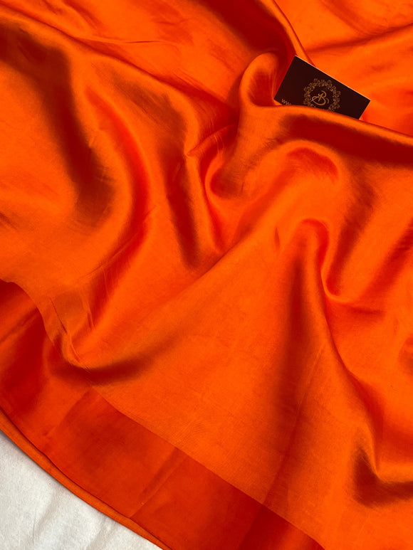 Orange Pure Silk Handloom Banarasi Saree