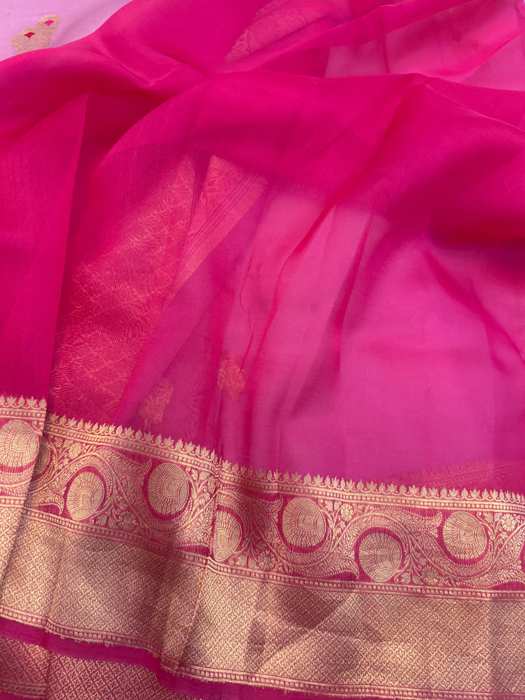 Pastel Lavender Pure Kora Silk Handloom Banarasi Saree