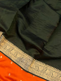 Orange Pure Banarasi Handloom Silk Saree - Aura Benaras