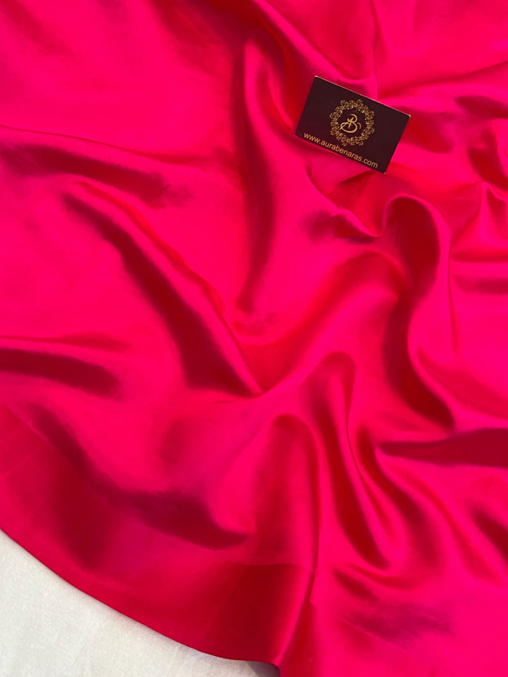 Rani Pink Pure Silk Handloom Banarasi Saree