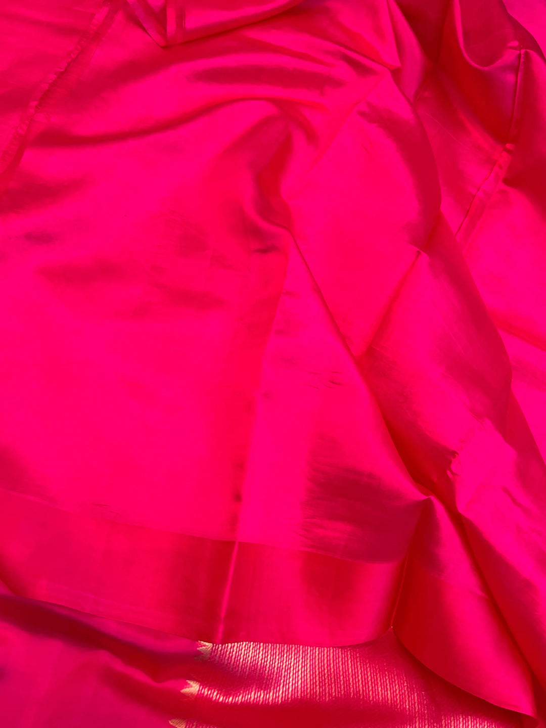 Rani Pink Pure Silk Handloom Banarasi Saree
