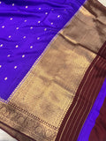 Purple Pure Banarasi Handloom Silk Saree - Aura Benaras