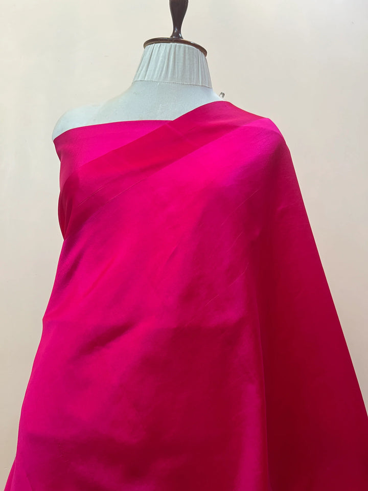 Rani Pink Pure Silk Handloom Banarasi Saree
