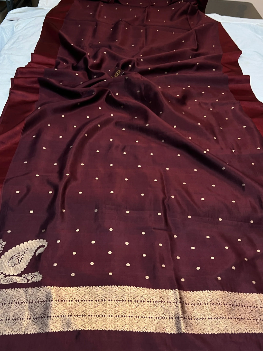 Brown Pure Silk Handloom Banarasi Saree