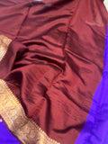 Purple Pure Banarasi Handloom Silk Saree - Aura Benaras