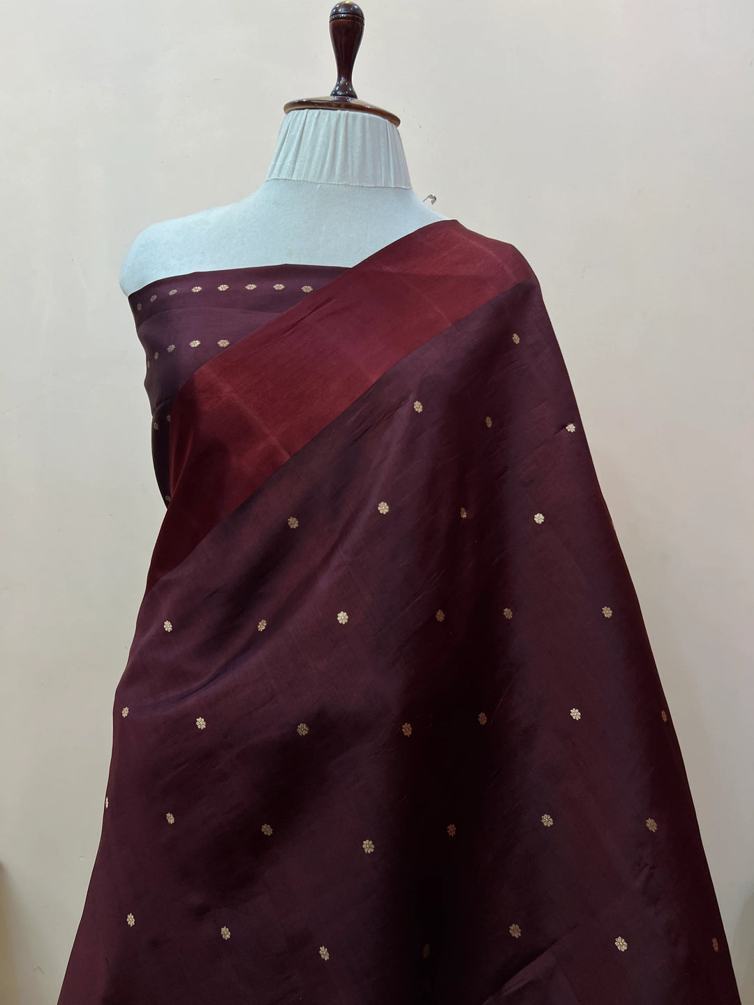 Brown Pure Silk Handloom Banarasi Saree