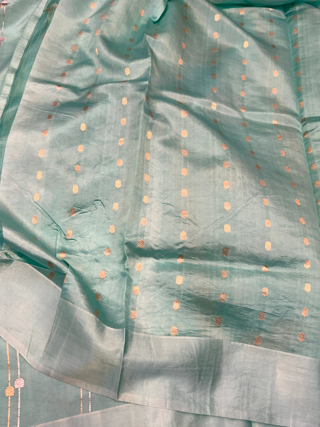 Sky Blue Pure Silk Handloom Banarasi Saree