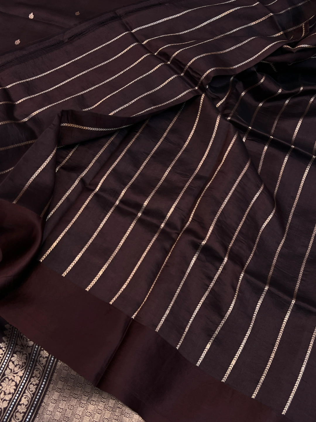 Brown Pure Banarasi Handloom Silk Saree