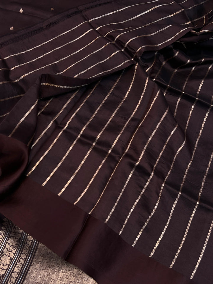 Brown Pure Banarasi Handloom Silk Saree