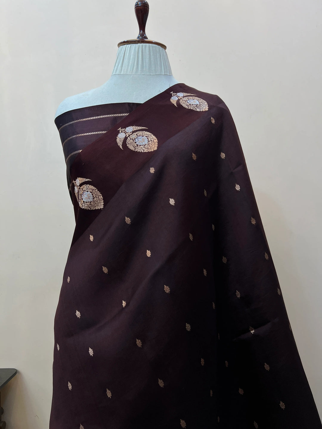 Brown Pure Banarasi Handloom Silk Saree