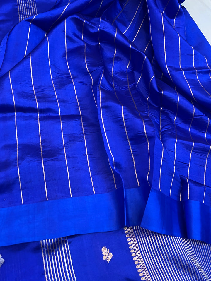 Royal Blue Pure Silk Handloom Banarasi Saree