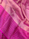 Rani Pink Pure Banarasi Handloom Tissue Silk Saree