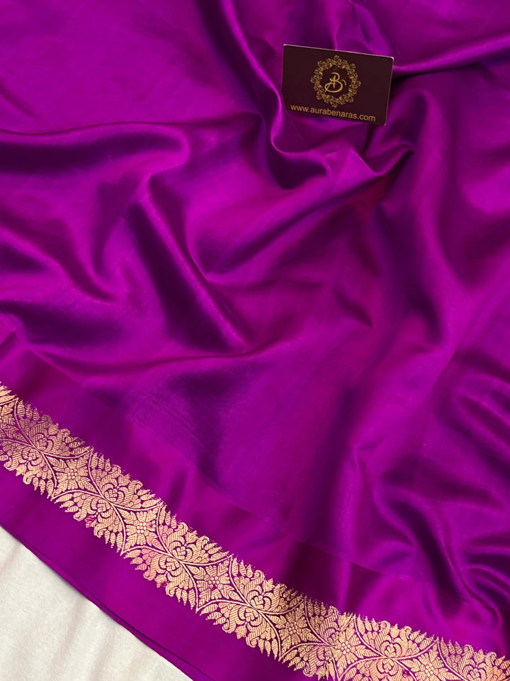 Purple Pure Silk Handloom Banarasi Saree