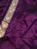 Wine Pure Banarasi Handloom Katan Silk Saree - Aura Benaras