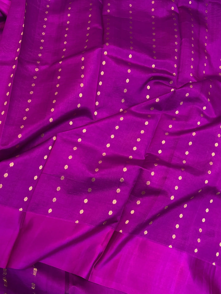 Purple Pure Silk Handloom Banarasi Saree