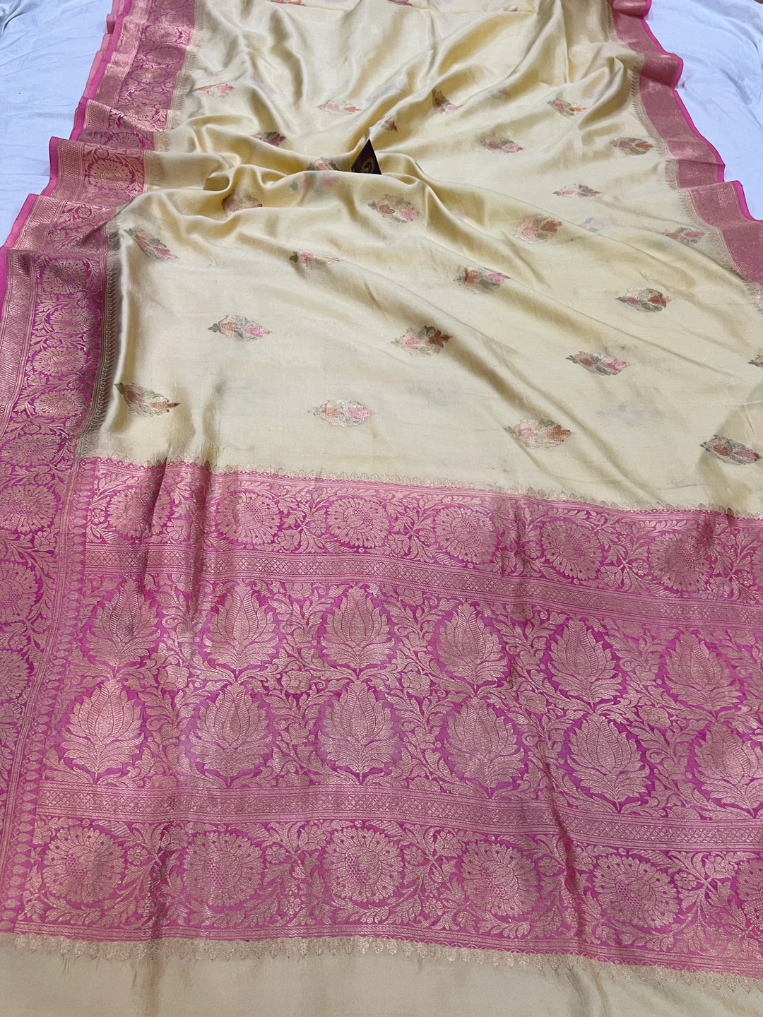 Yellow Banarasi Handloom Silk Saree
