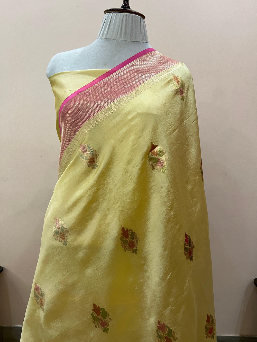 Yellow Banarasi Handloom Silk Saree