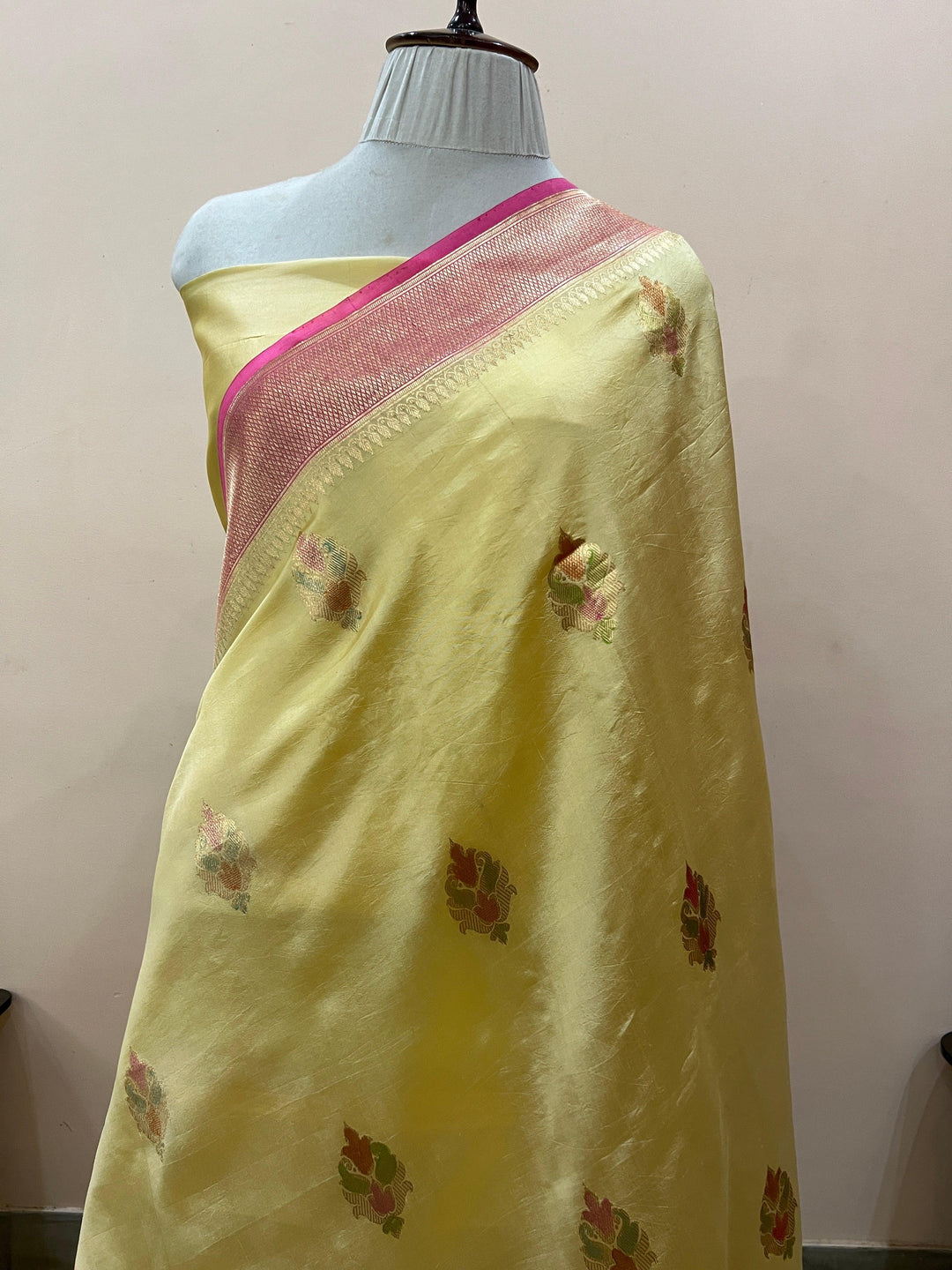 Yellow Banarasi Handloom Silk Saree