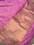 Mauve Pure Banarasi Handloom Katan Silk Saree