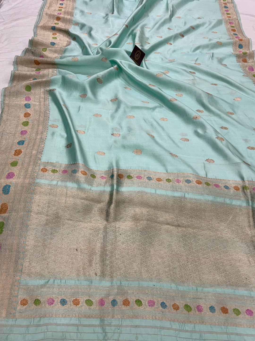 Sky Blue Banarasi Handloom Silk Saree