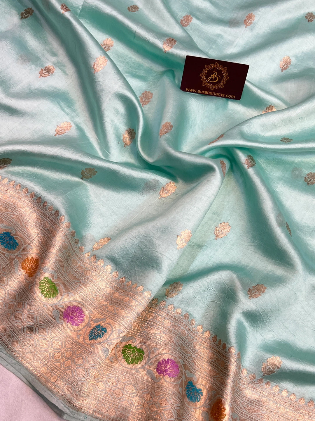 Sky Blue Banarasi Handloom Silk Saree