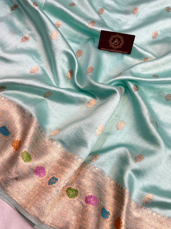 Sky Blue Banarasi Handloom Silk Saree