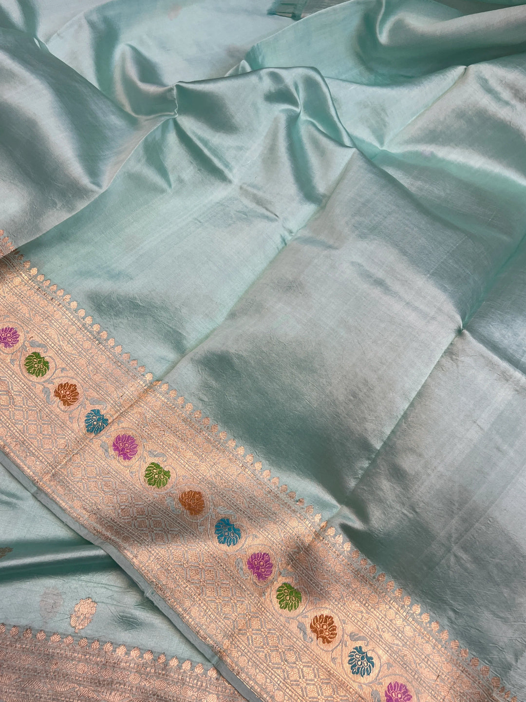 Sky Blue Banarasi Handloom Silk Saree