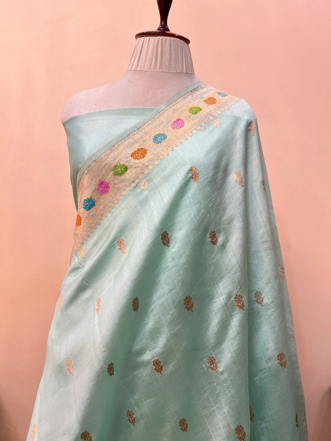 Sky Blue Banarasi Handloom Silk Saree