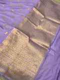 Lavender Pure Banarasi Handloom Katan Silk Saree - Aura Benaras