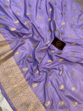 Lavender Pure Banarasi Handloom Katan Silk Saree - Aura Benaras