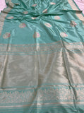 Blue Banarasi Handloom Katan Silk Saree - Aura Benaras