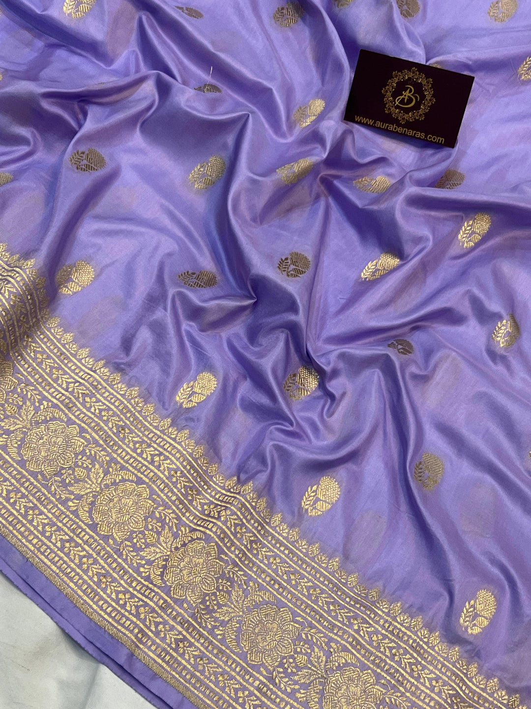 Lavender Pure Banarasi Handloom Katan Silk Saree - Aura Benaras