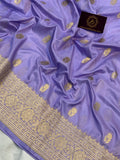 Lavender Pure Banarasi Handloom Katan Silk Saree - Aura Benaras