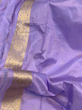 Lavender Pure Banarasi Handloom Katan Silk Saree - Aura Benaras