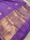 Lavender Pure Banarasi Handloom Silk Saree - Aura Benaras