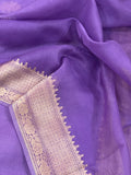 Lavender Pure Banarasi Handloom Silk Saree - Aura Benaras