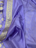 Lavender Banarasi Handloom Katan Silk Saree - Aura Benaras